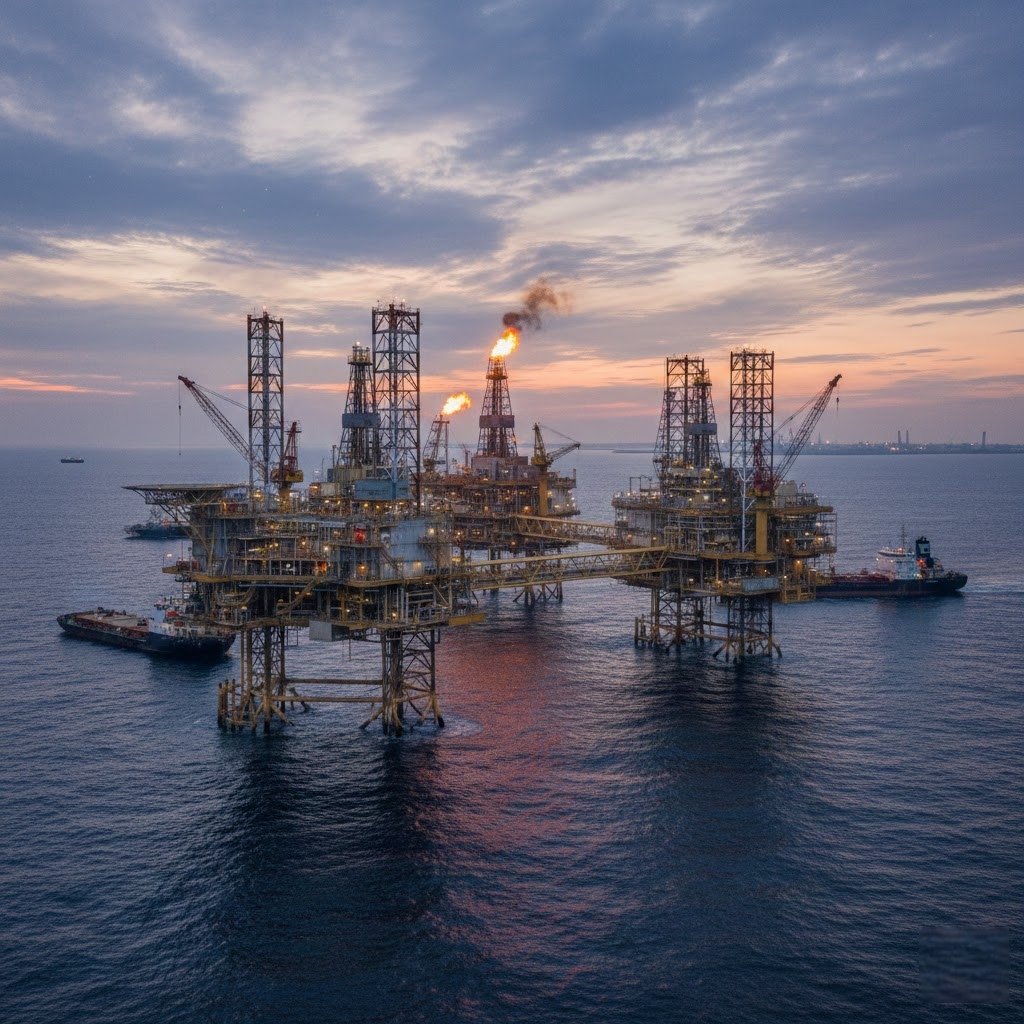 Plieno miestai vandenyne: nematoma naftos platformų realybė