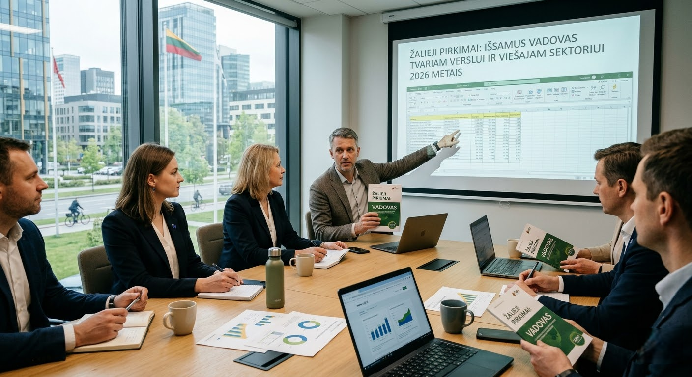 Žalieji pirkimai: Išsamus vadovas tvariam verslui ir viešajam sektoriui 2026 metais